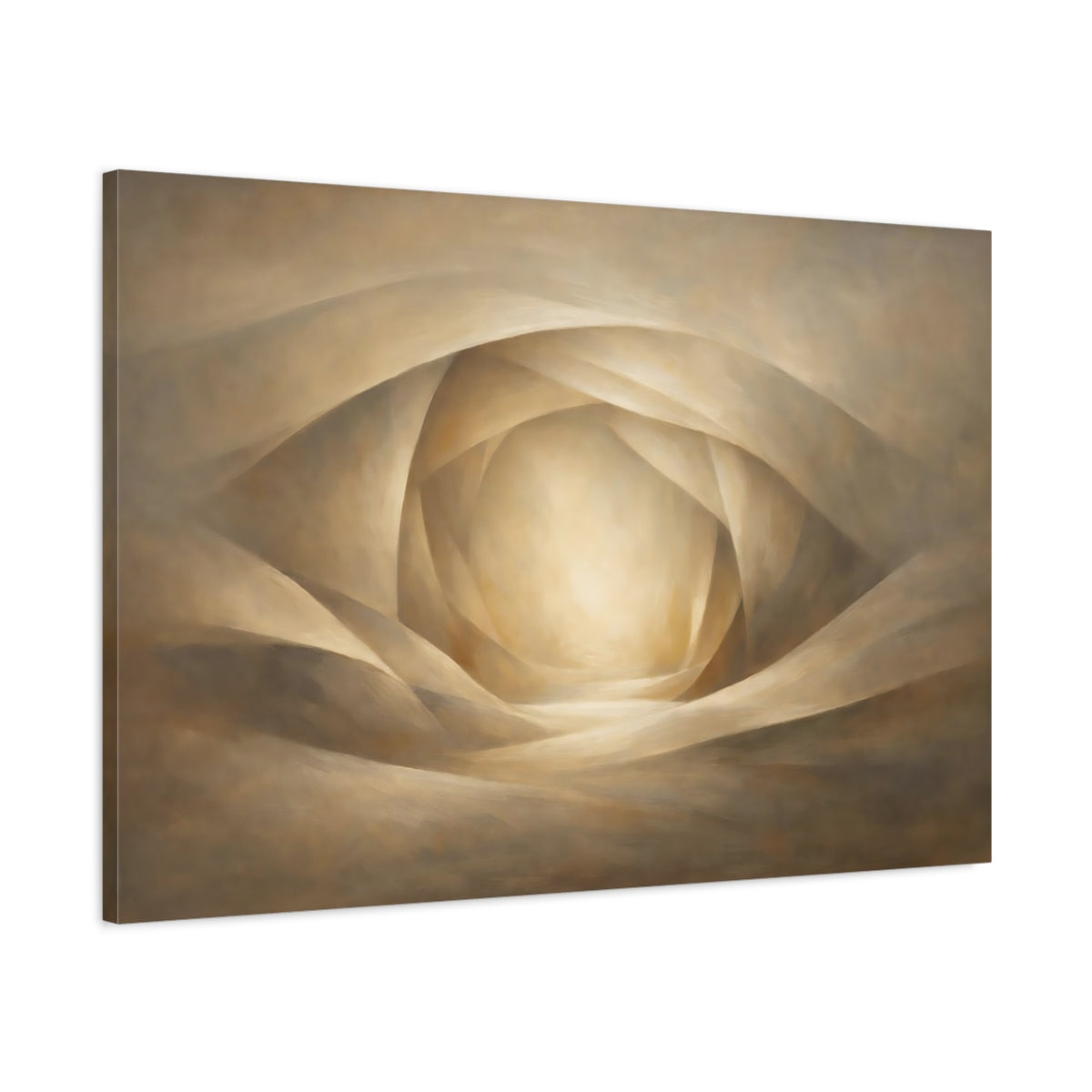 Side Mockup 1. Panoramic Abstract Folded Space Illusion Composition shown as stretched canvas wall art