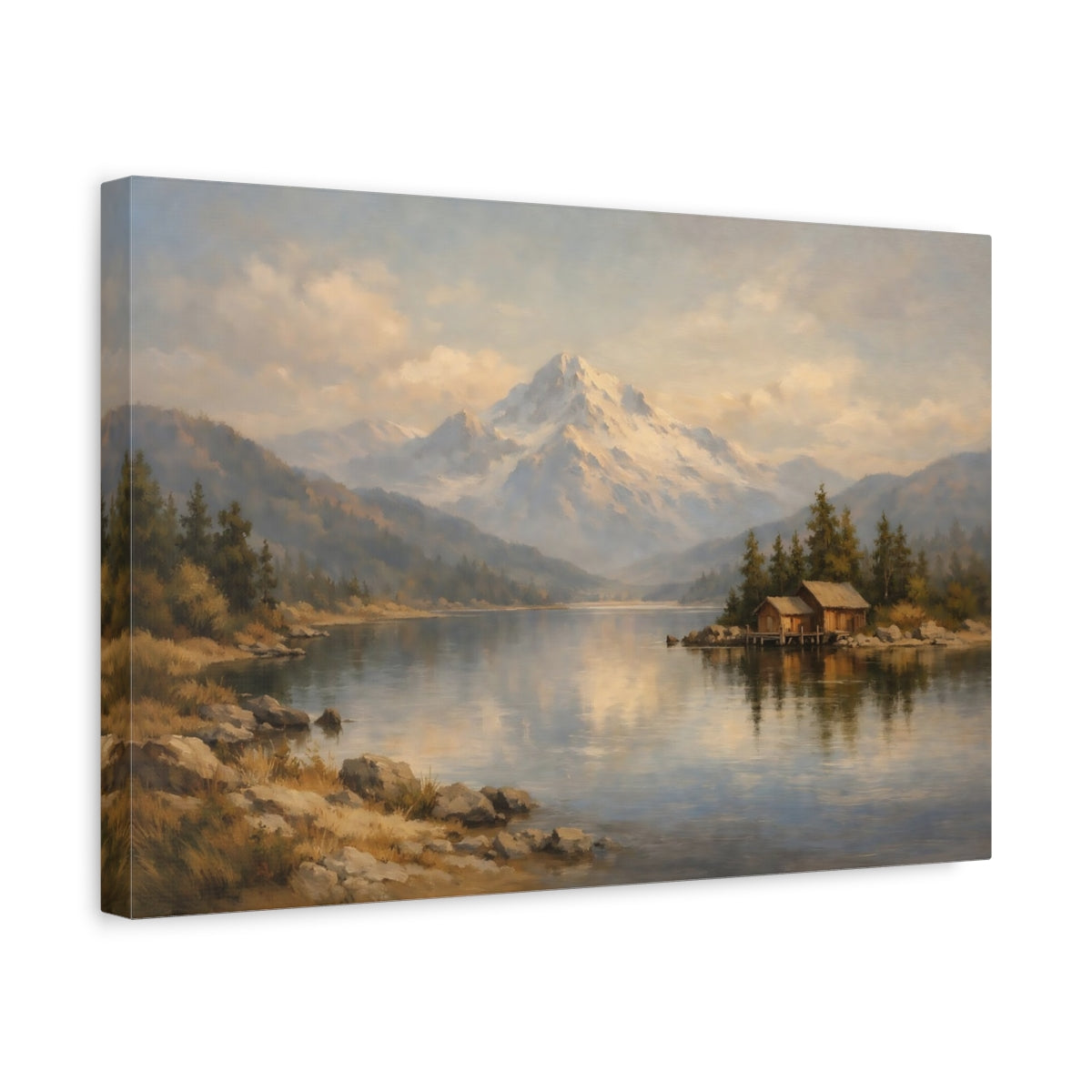 Side Mockup 4. Scandi Light Contrast Tension Visual Scene shown as stretched canvas wall art