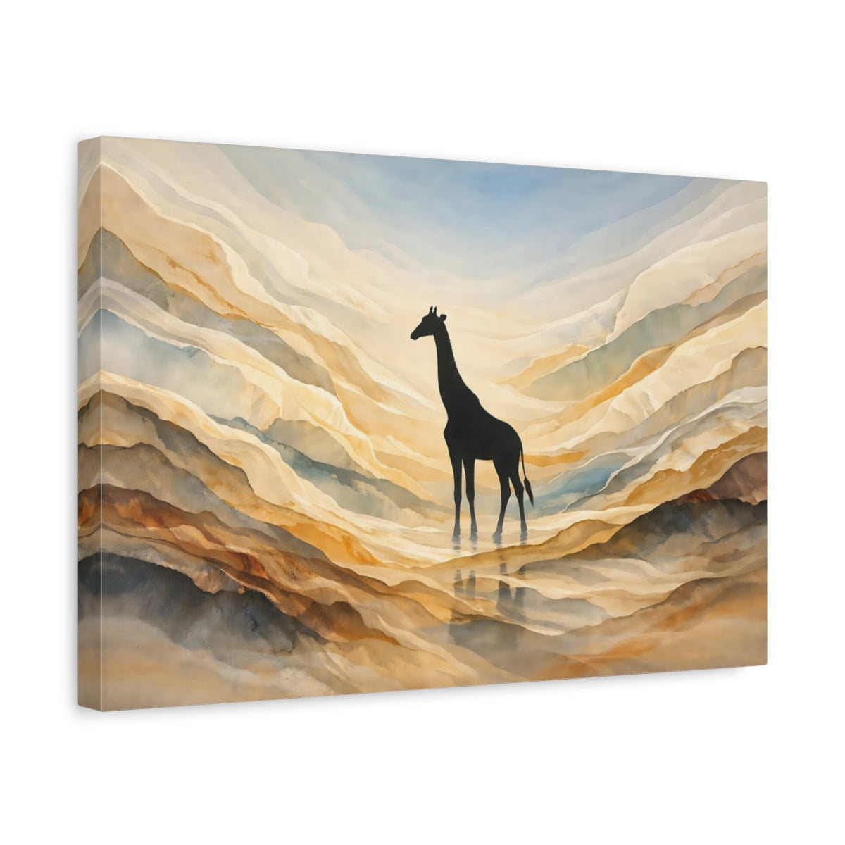 Giraffe Silhouette Animals - Canvas Wall Art Print