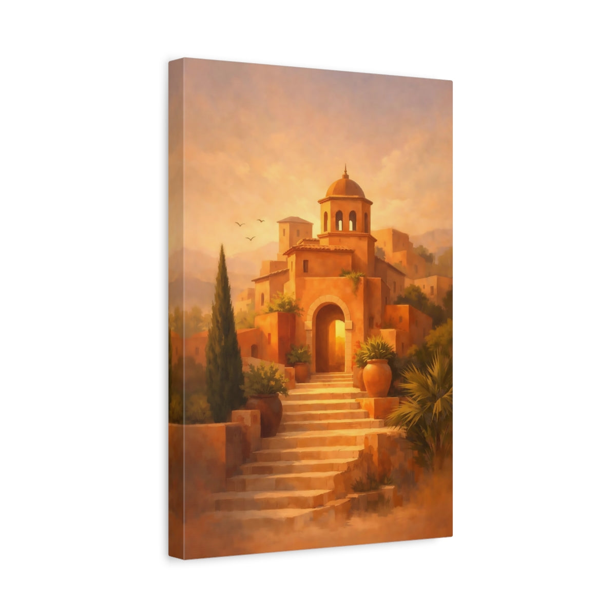 Vintage Terracotta Village - Canvas Wall Art Print