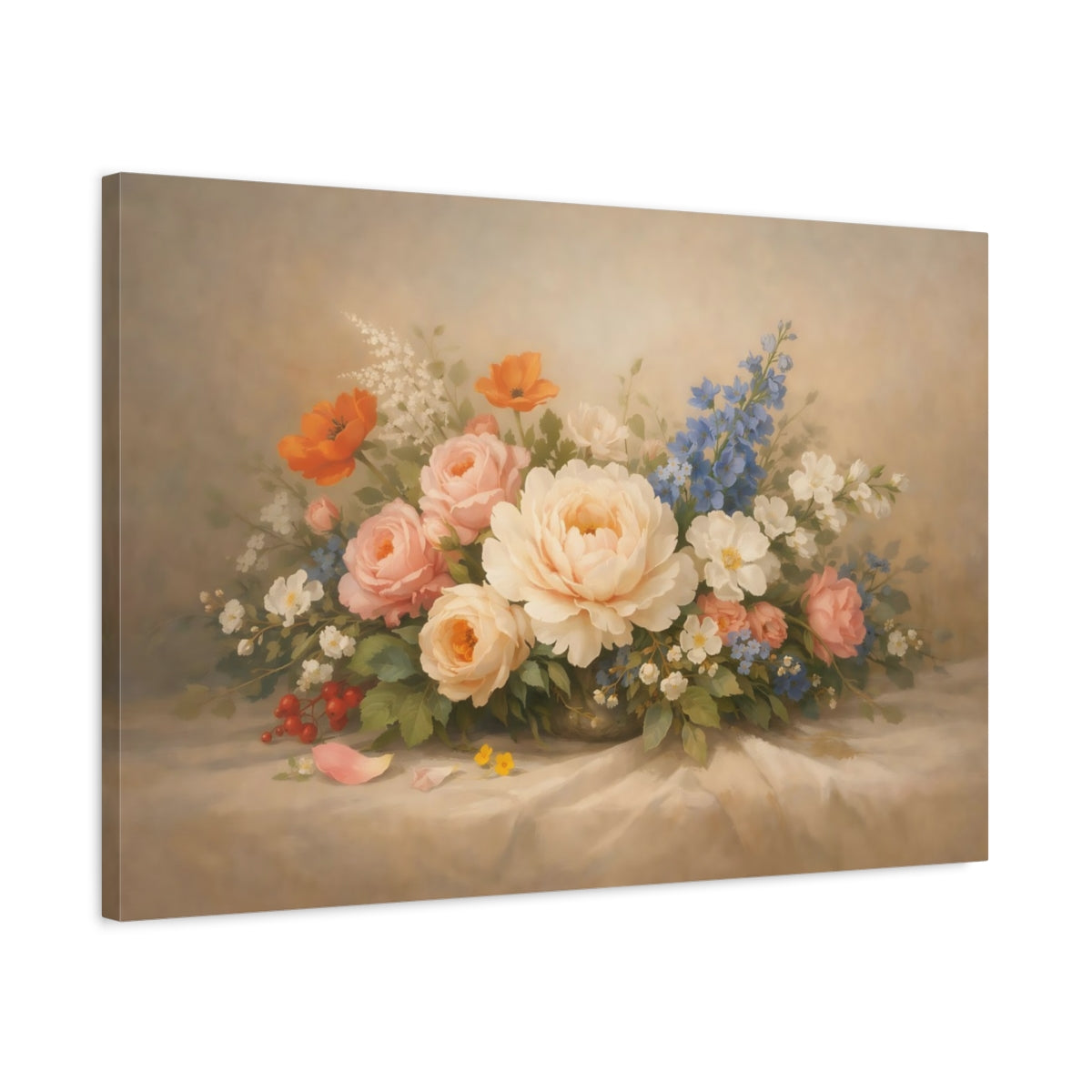 Floral Artistic Flow Bouquet - Canvas Wall Art Print