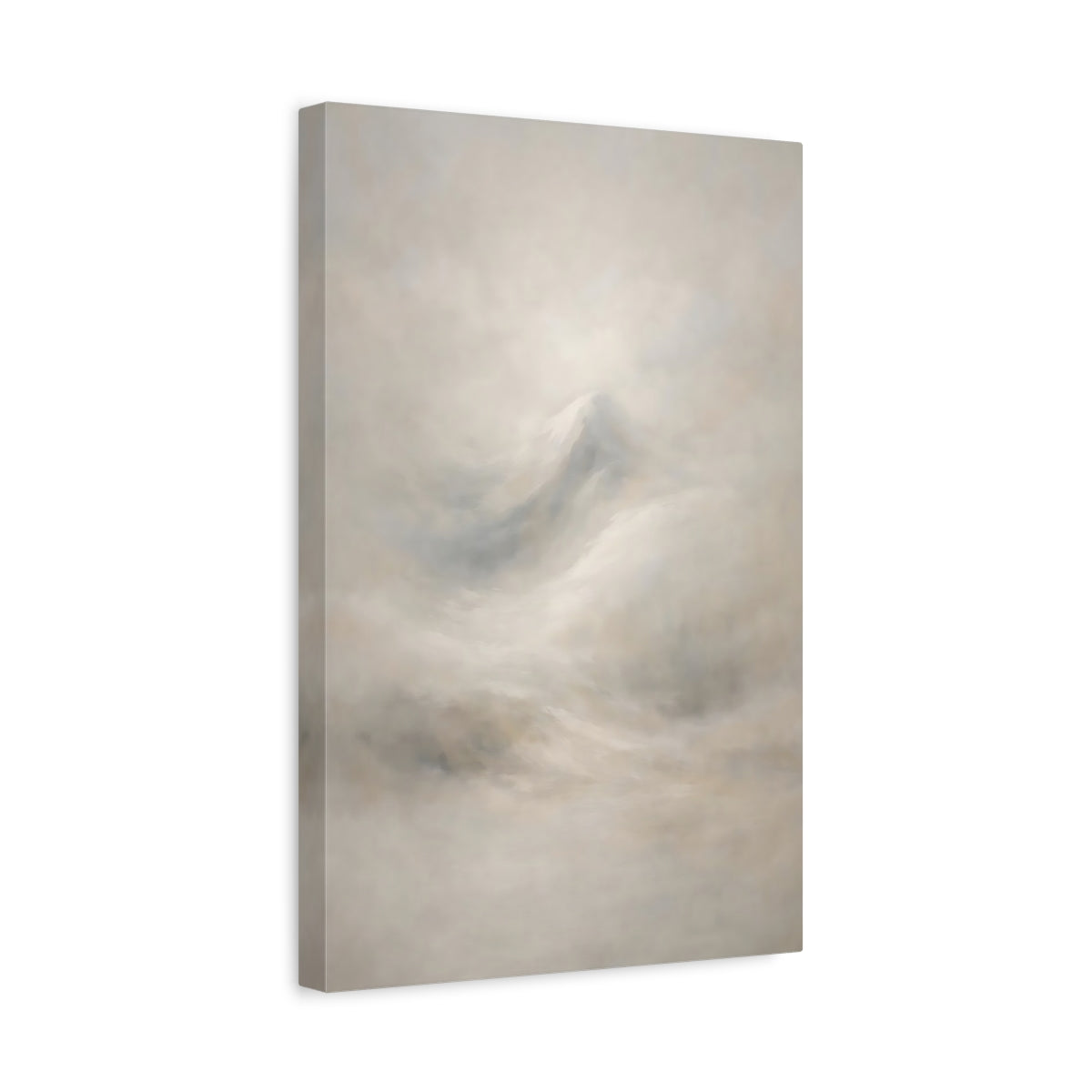 Side Mockup 4. Nature Mountain Subtle Mountain Fog shown as stretched canvas wall art