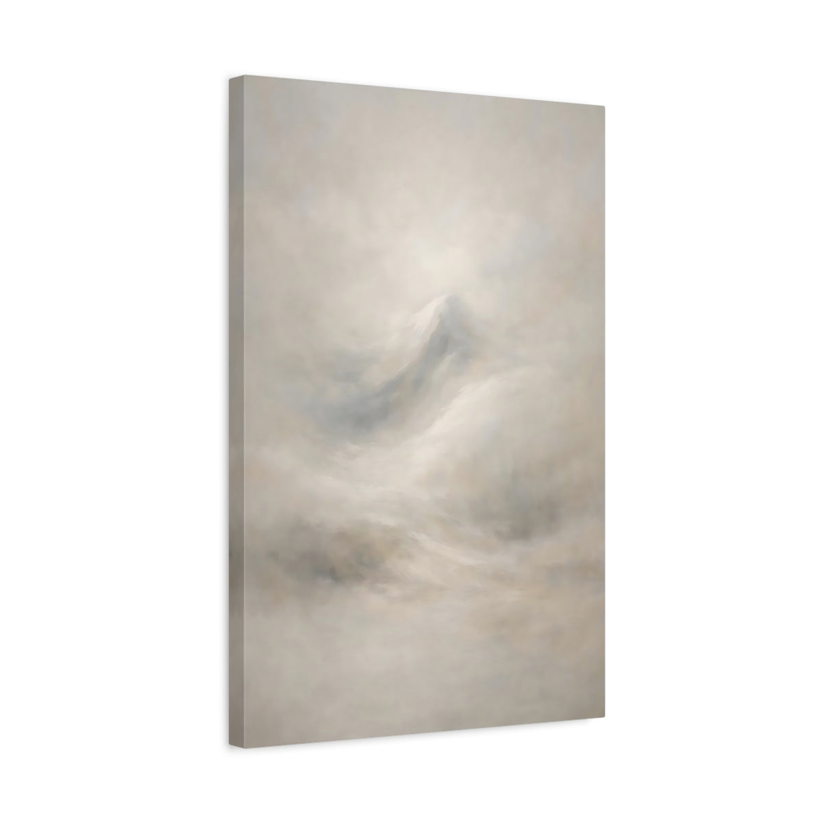 Side Mockup 3. Nature Mountain Subtle Mountain Fog shown as stretched canvas wall art