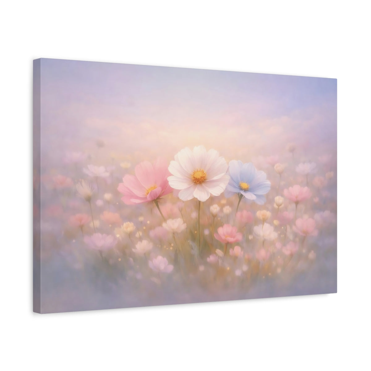 Abstract Flowers Dreamy Cosmos Floral - Canvas Wall Art Print