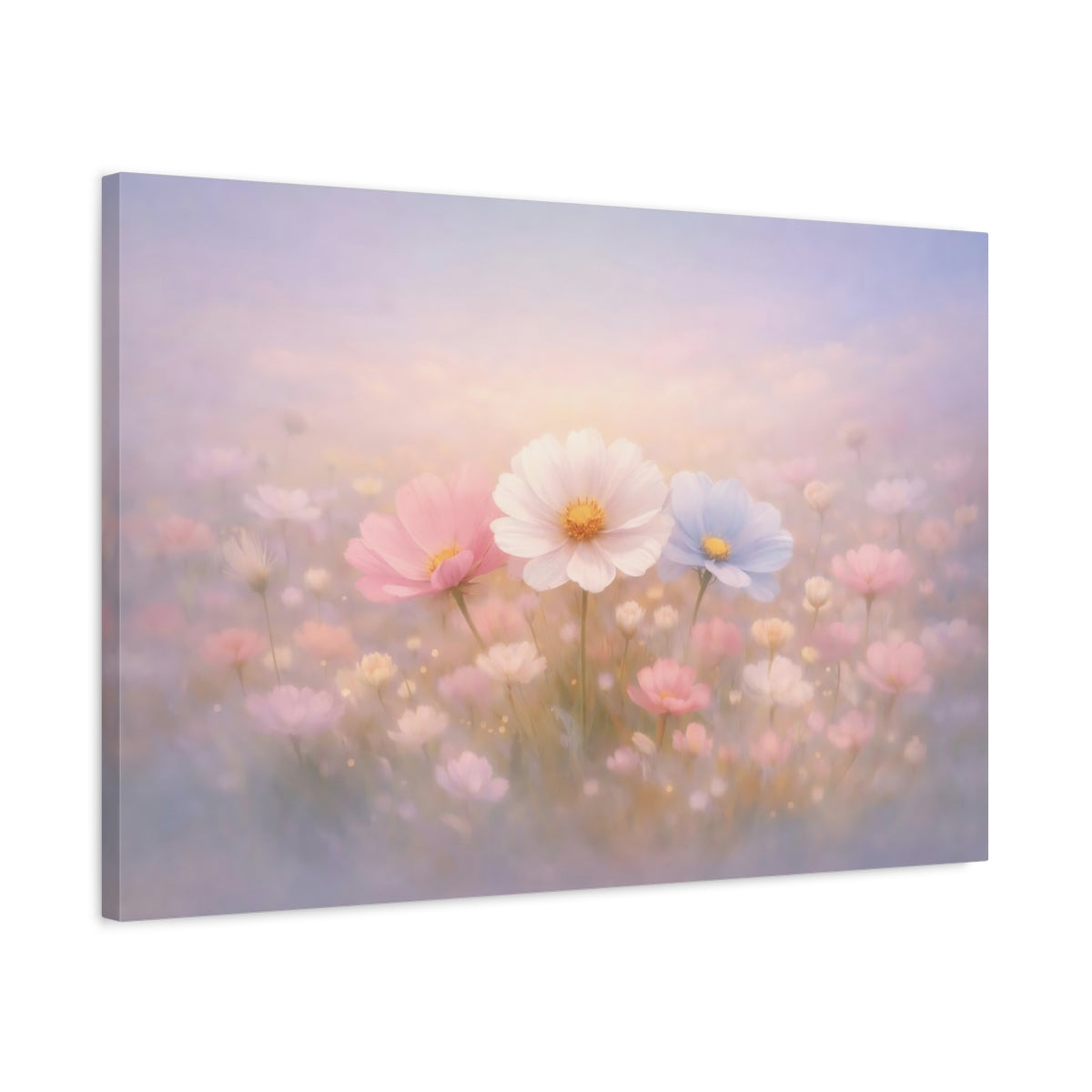 Abstract Flowers Dreamy Cosmos Floral - Canvas Wall Art Print