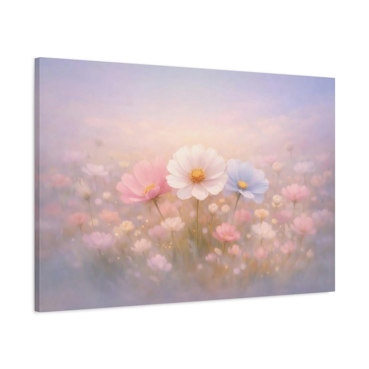 Abstract Flowers Dreamy Cosmos Floral - Canvas Wall Art Print
