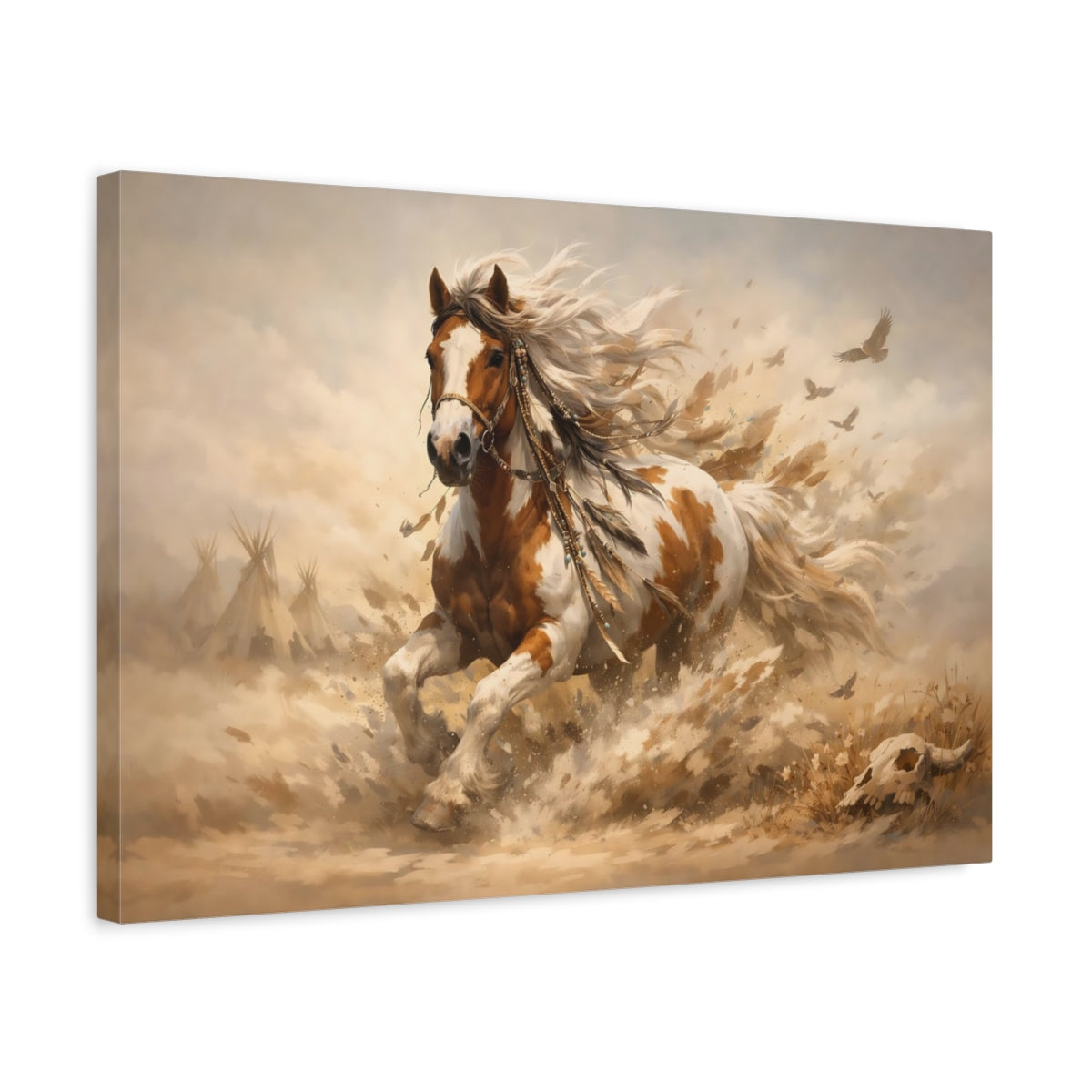 Boho Horse Art Animals - Canvas Wall Art Print