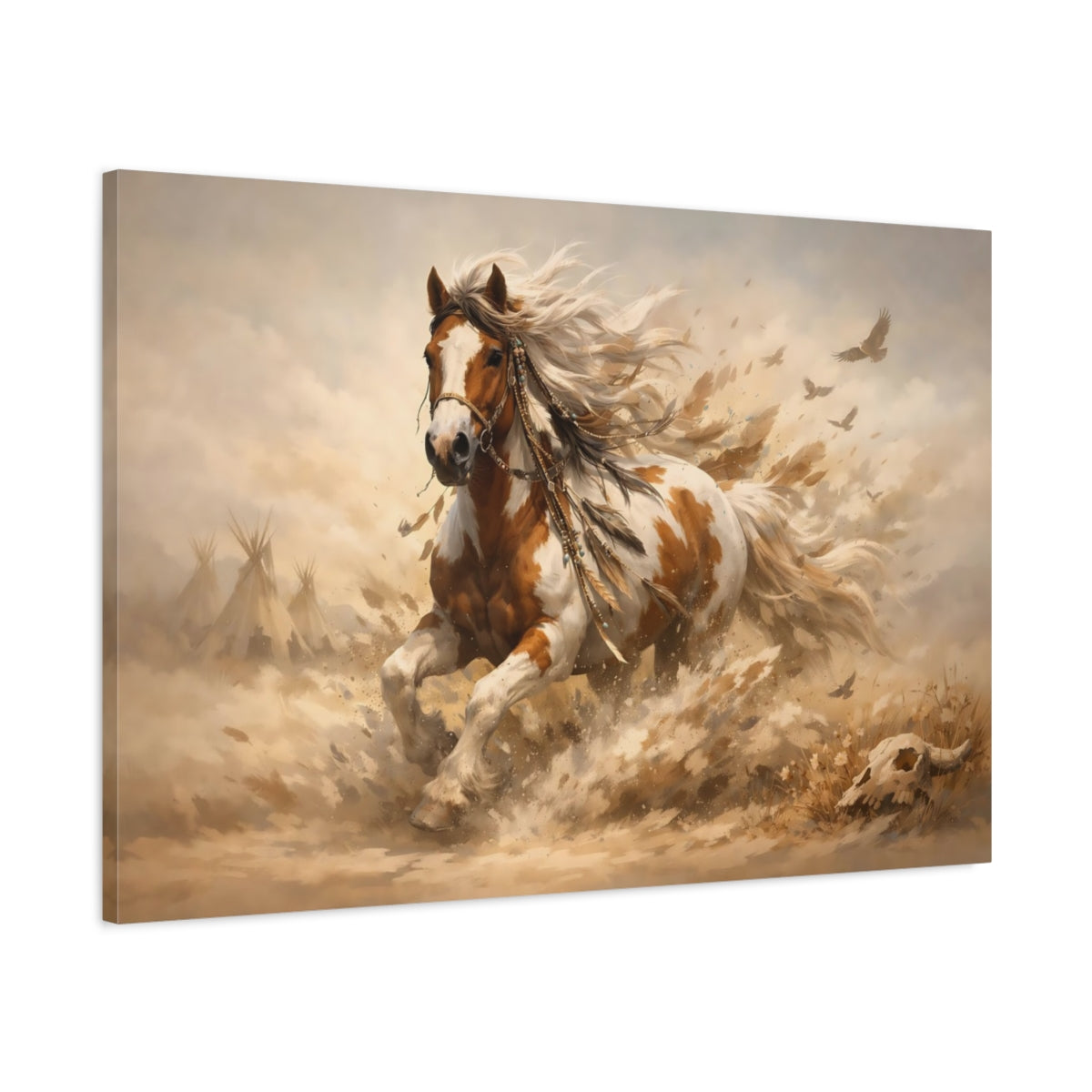 Boho Horse Art Animals - Canvas Wall Art Print