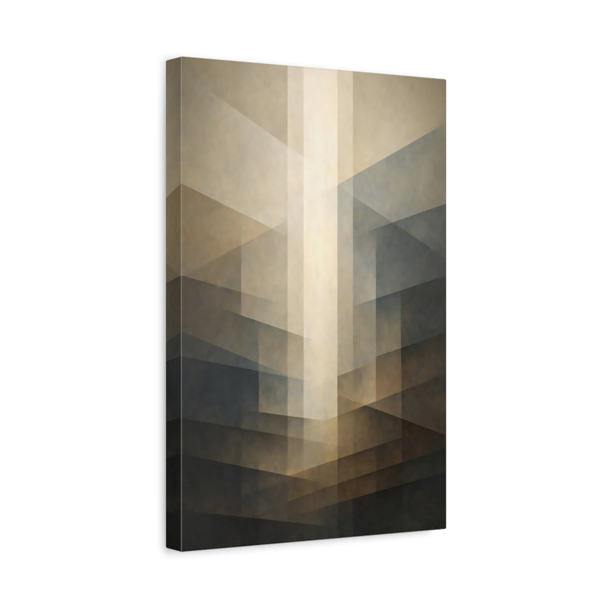 Abstract Geometric Shapes Brown And Beige - Canvas Wall Art Print