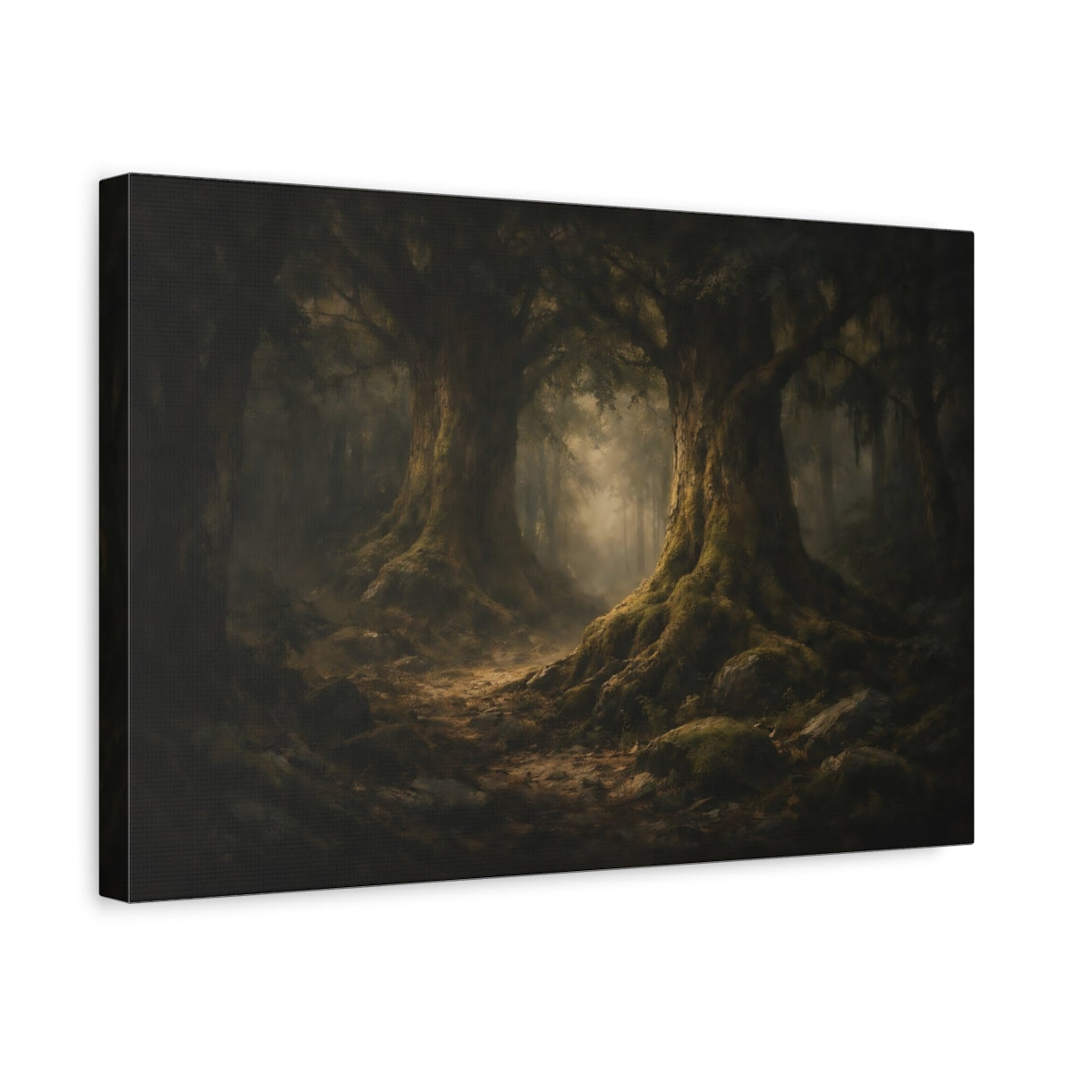 Arbres sombres et dramatiques Forêt Ancienne Conte de fées - Impression sur toile