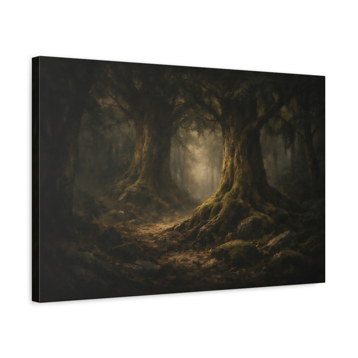 Arbres sombres et dramatiques Forêt Ancienne Conte de fées - Impression sur toile