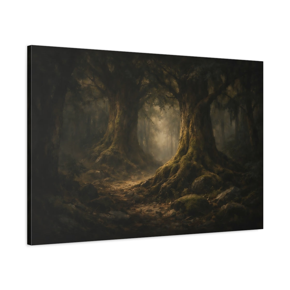 Arbres sombres et dramatiques Forêt Ancienne Conte de fées - Impression sur toile