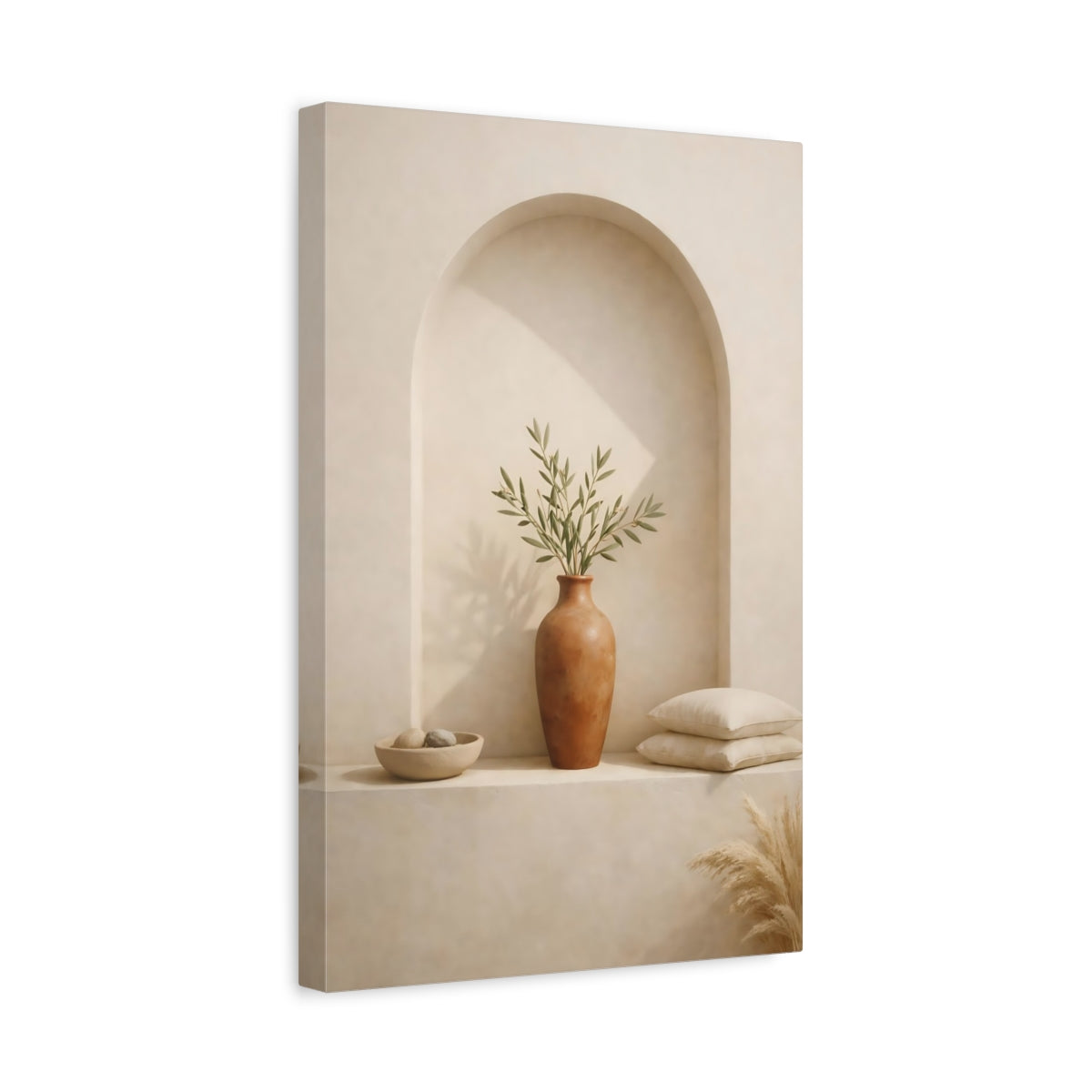 Nature Olive Branch Natural Tones - Canvas Wall Art Print