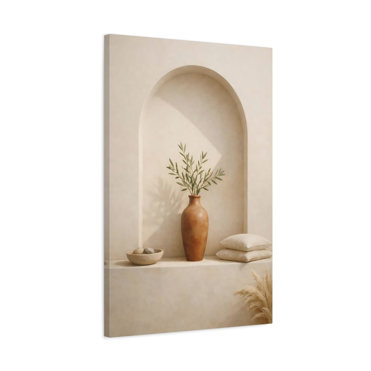 Nature Olive Branch Natural Tones - Canvas Wall Art Print
