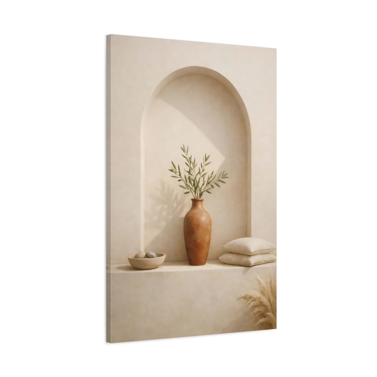 Nature Olive Branch Natural Tones - Canvas Wall Art Print