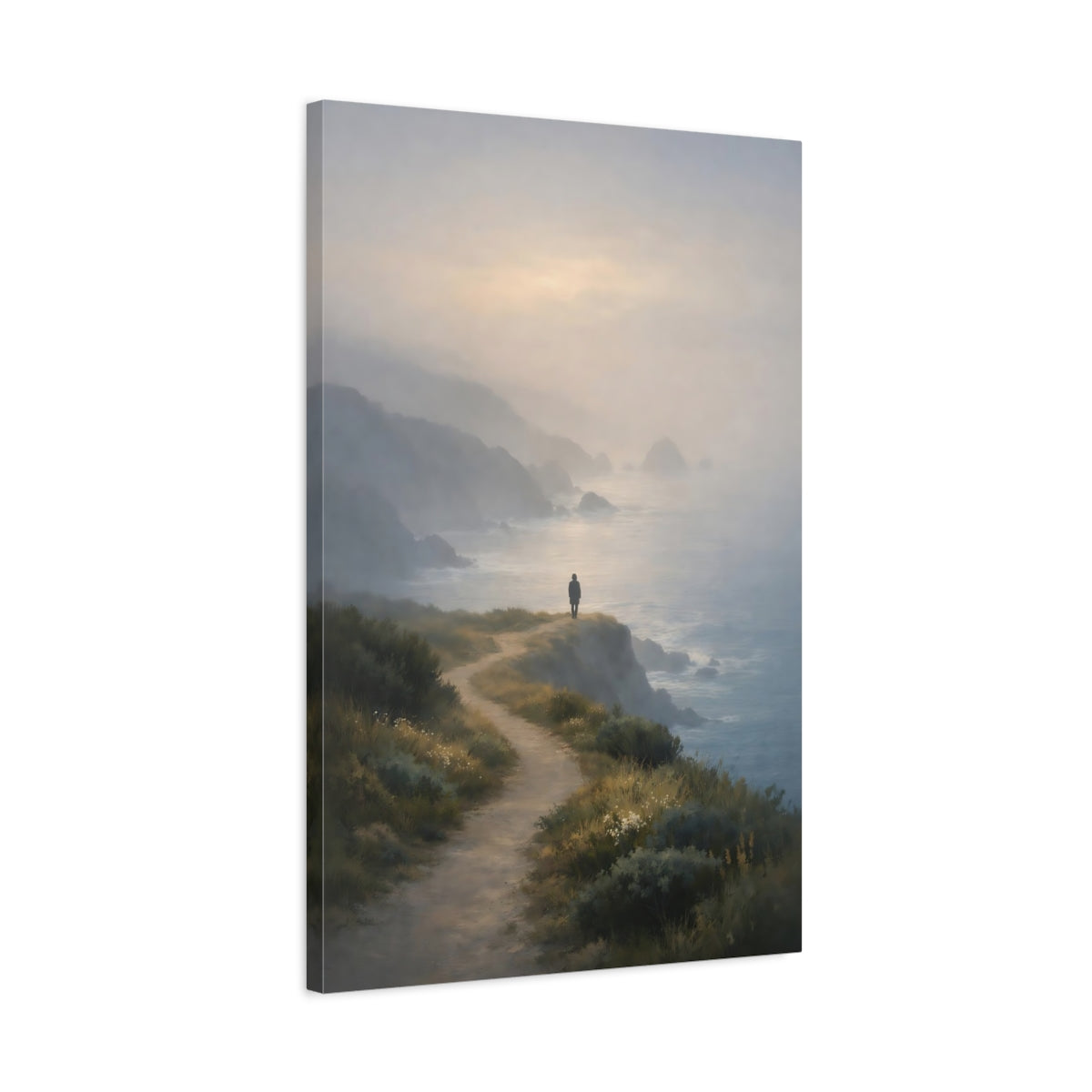 Nature Coastal Path Misty - Canvas Wall Art Print