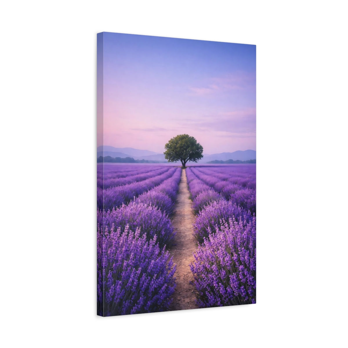 Nature Lavender Field Purple - Canvas Wall Art Print