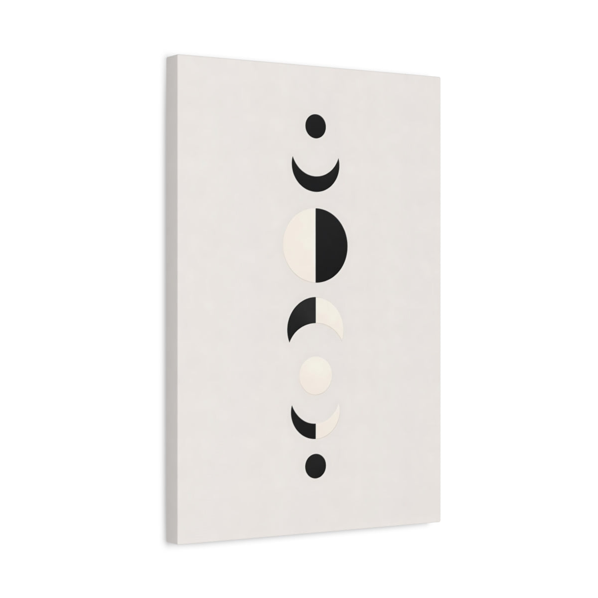 Abstract Moon Phases Black White - Canvas Wall Art Print