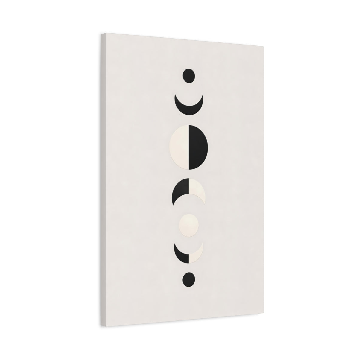 Abstract Moon Phases Black White - Canvas Wall Art Print