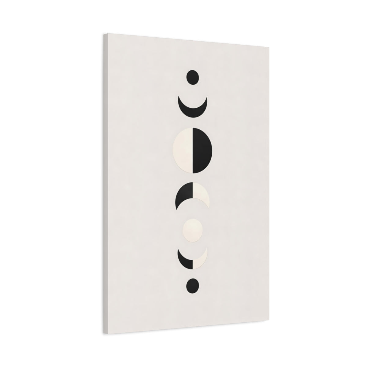 Abstract Moon Phases Black White - Canvas Wall Art Print