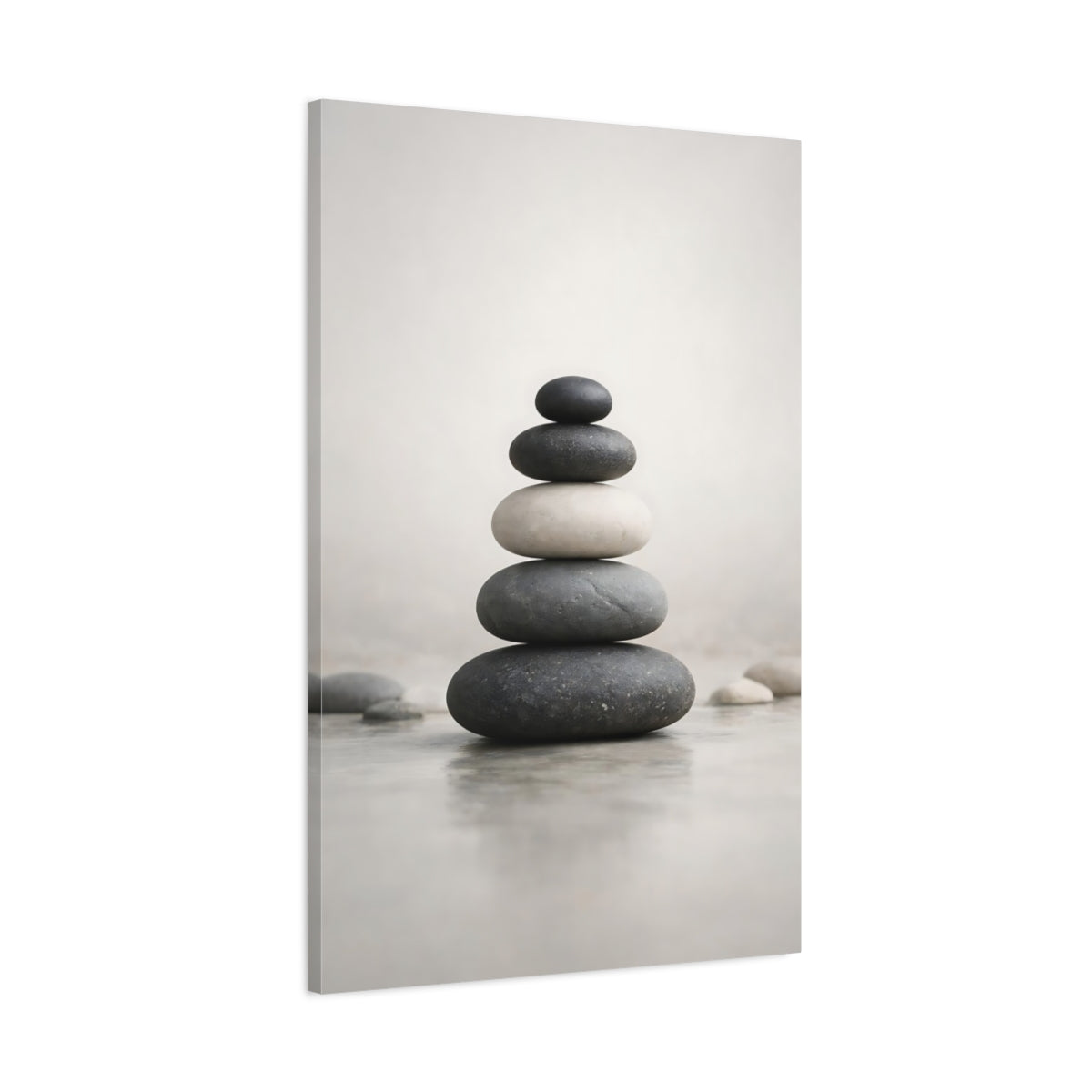 Nature Stacked Stones Grey - Canvas Wall Art Print