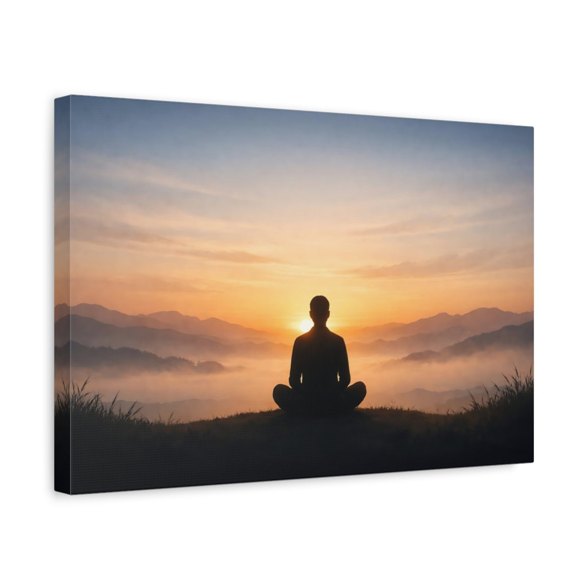 Contemporary Create Your Future Meditating Figure Nature - Canvas Wall Art Print