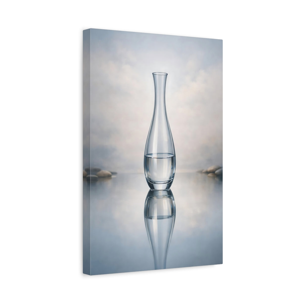 Nature Glass Vase Water Reflection - Canvas Wall Art Print