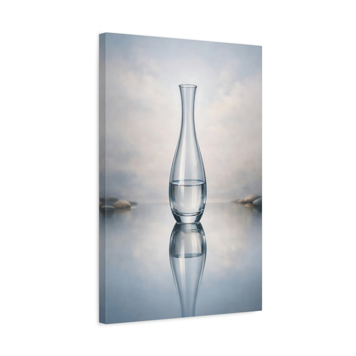 Nature Glass Vase Water Reflection - Canvas Wall Art Print