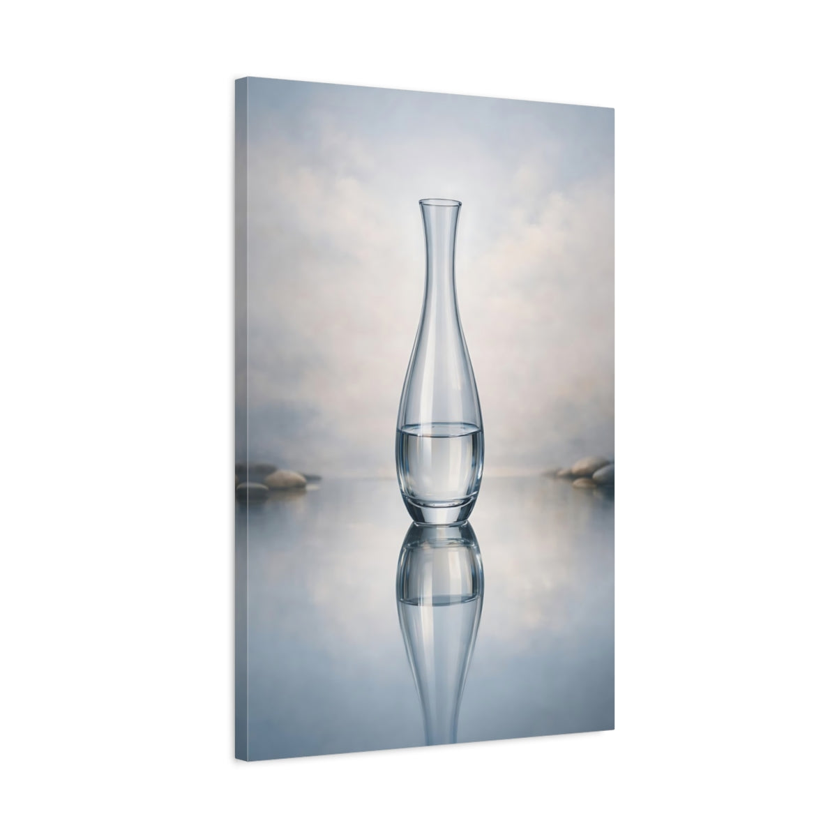 Nature Glass Vase Water Reflection - Canvas Wall Art Print