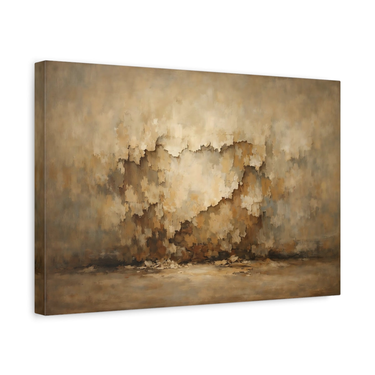 Side Mockup 4. Abstract Textured Wall Brown And Beige Texture shown as stretched canvas wall art
