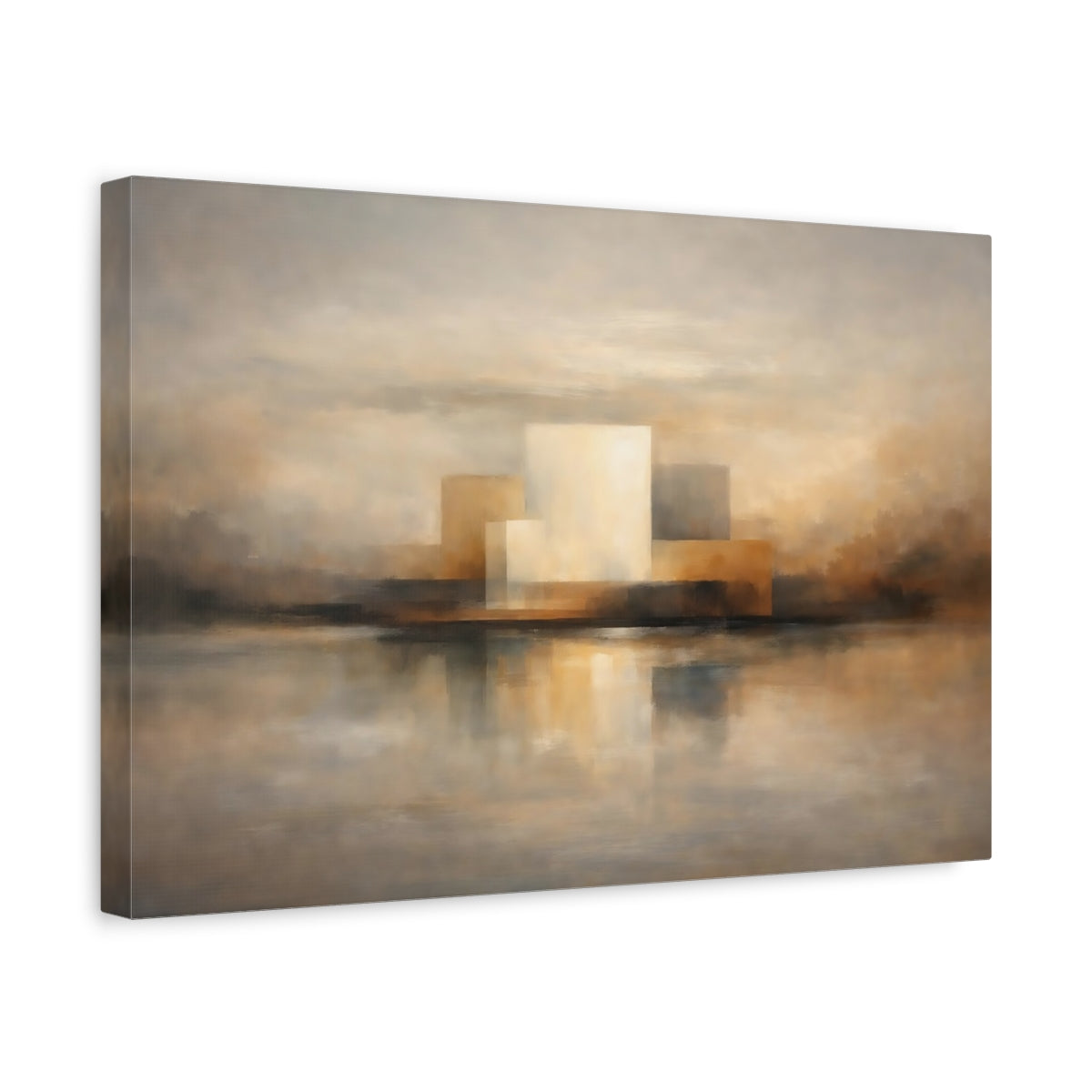 Side Mockup 4. Gallery Style Layered Contrast Abstract Depth shown as stretched canvas wall art