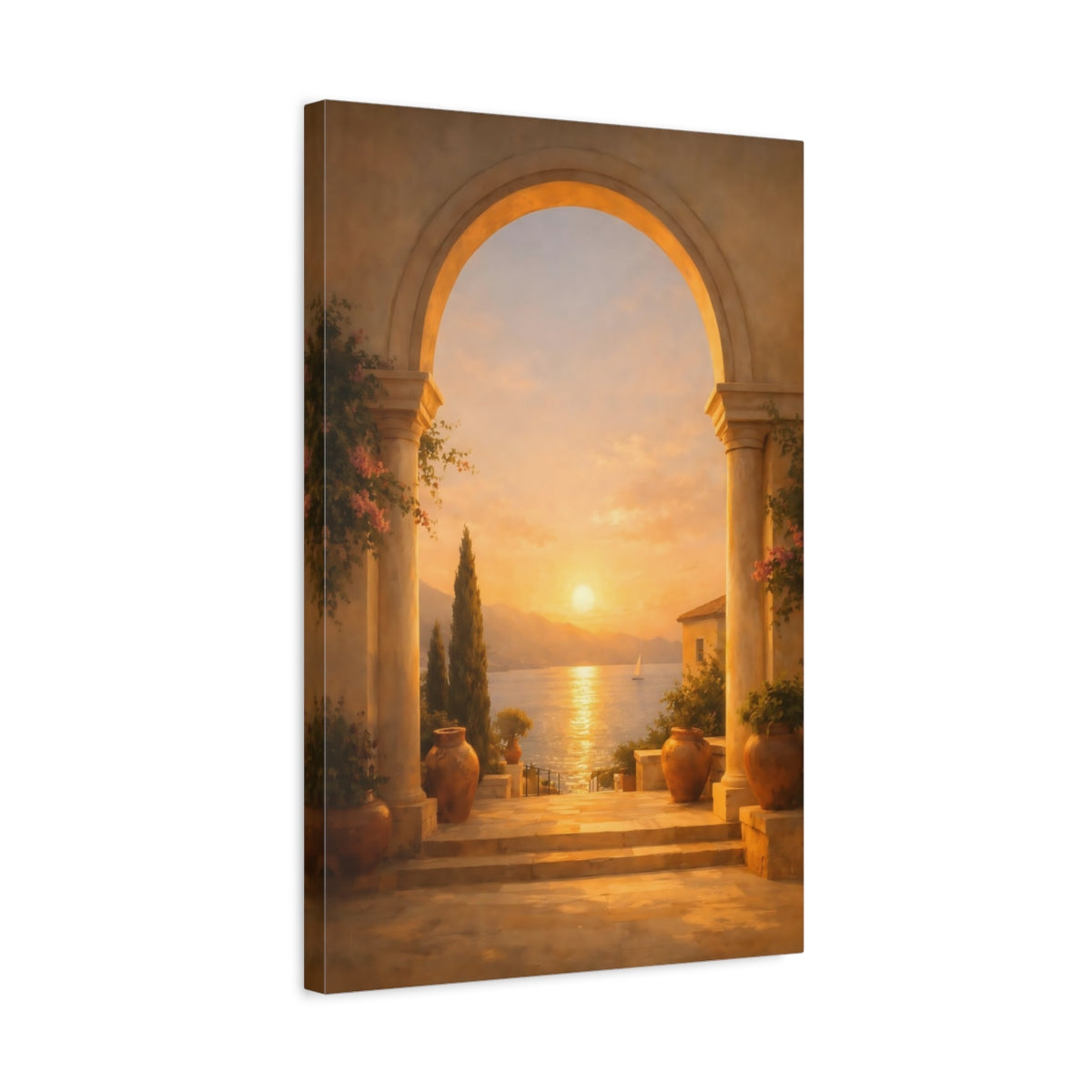 Nature Sunset Seascape Mediterranean - Canvas Wall Art Print