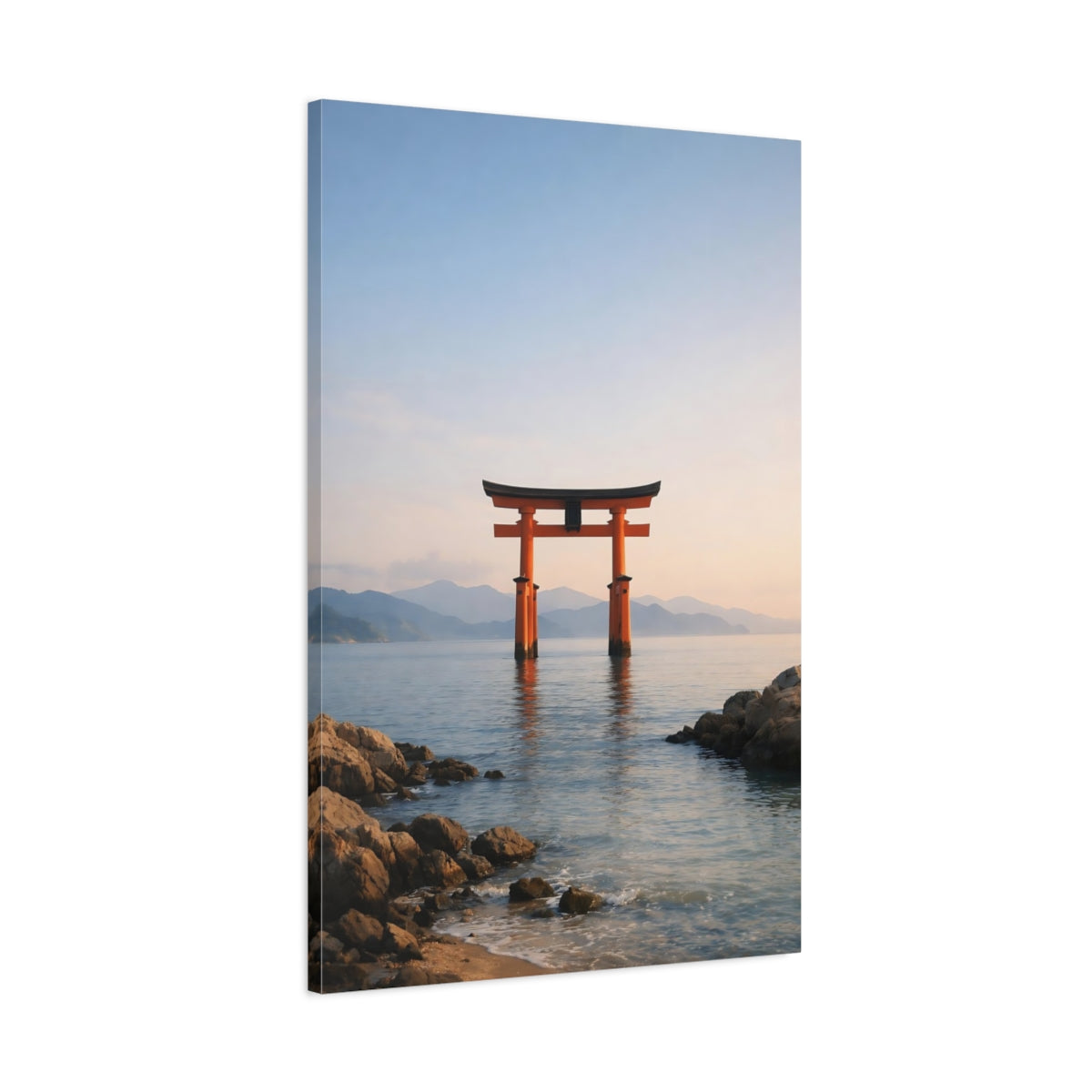 Side Mockup 1. Nature Torii Gate Orange Torii Gate shown as stretched canvas wall art