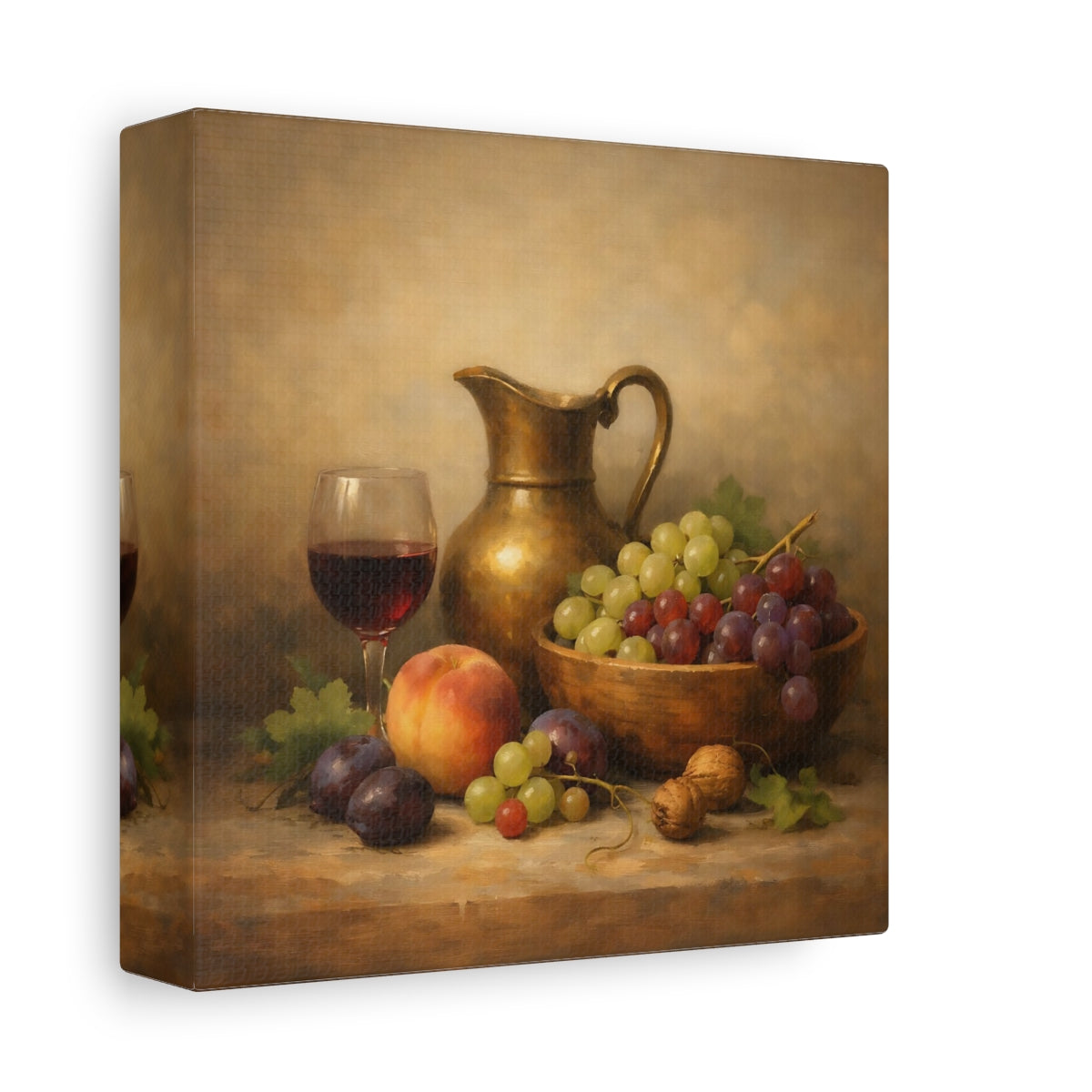 Side Mockup 1. Vintage Still Life Vintage Still Life shown as stretched canvas wall art