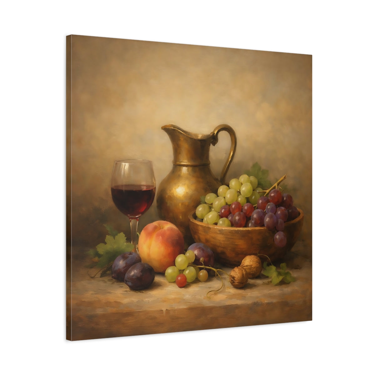 Side Mockup 3. Vintage Still Life Vintage Still Life shown as stretched canvas wall art