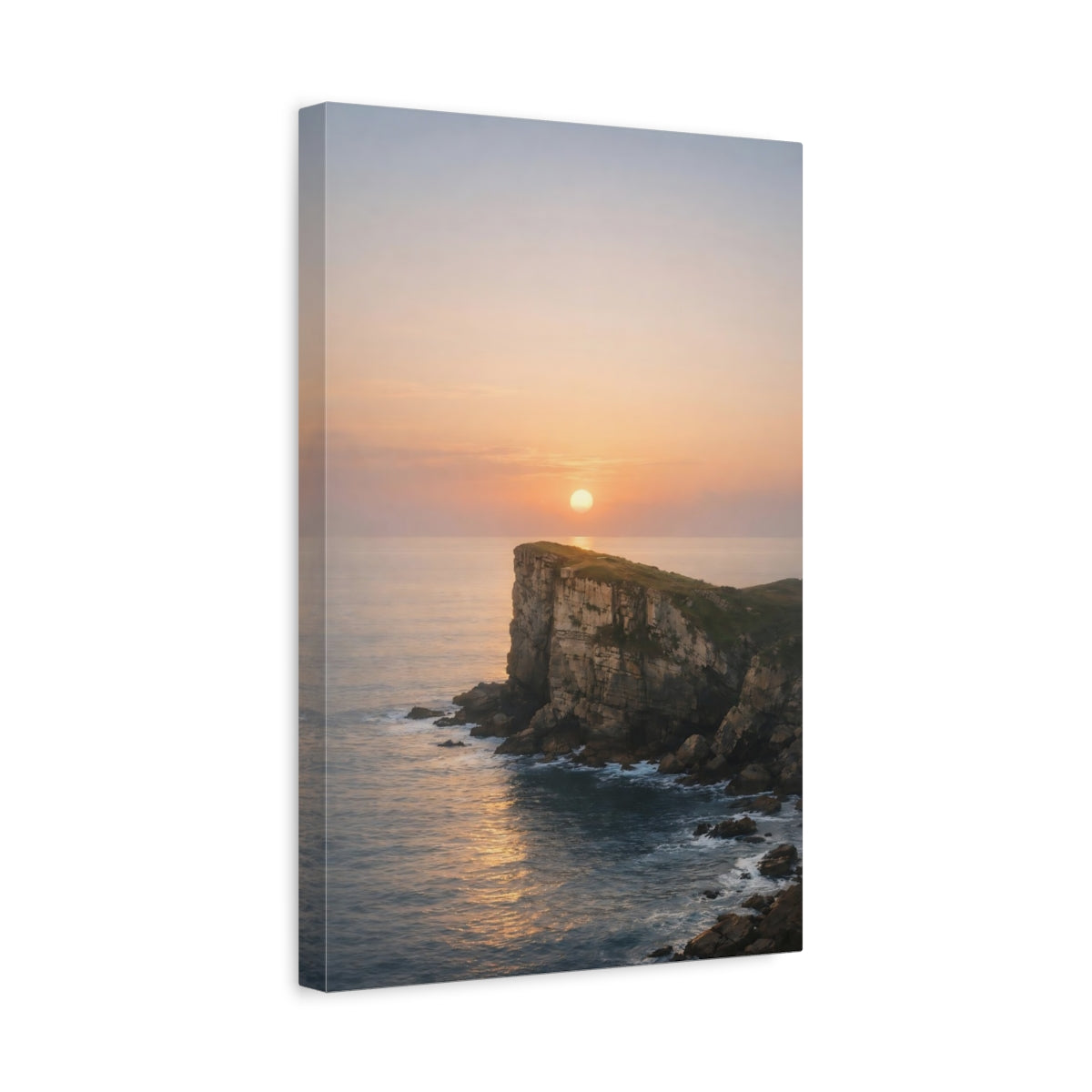 Nature Sea Cliff Coastal Sunset - Canvas Wall Art Print