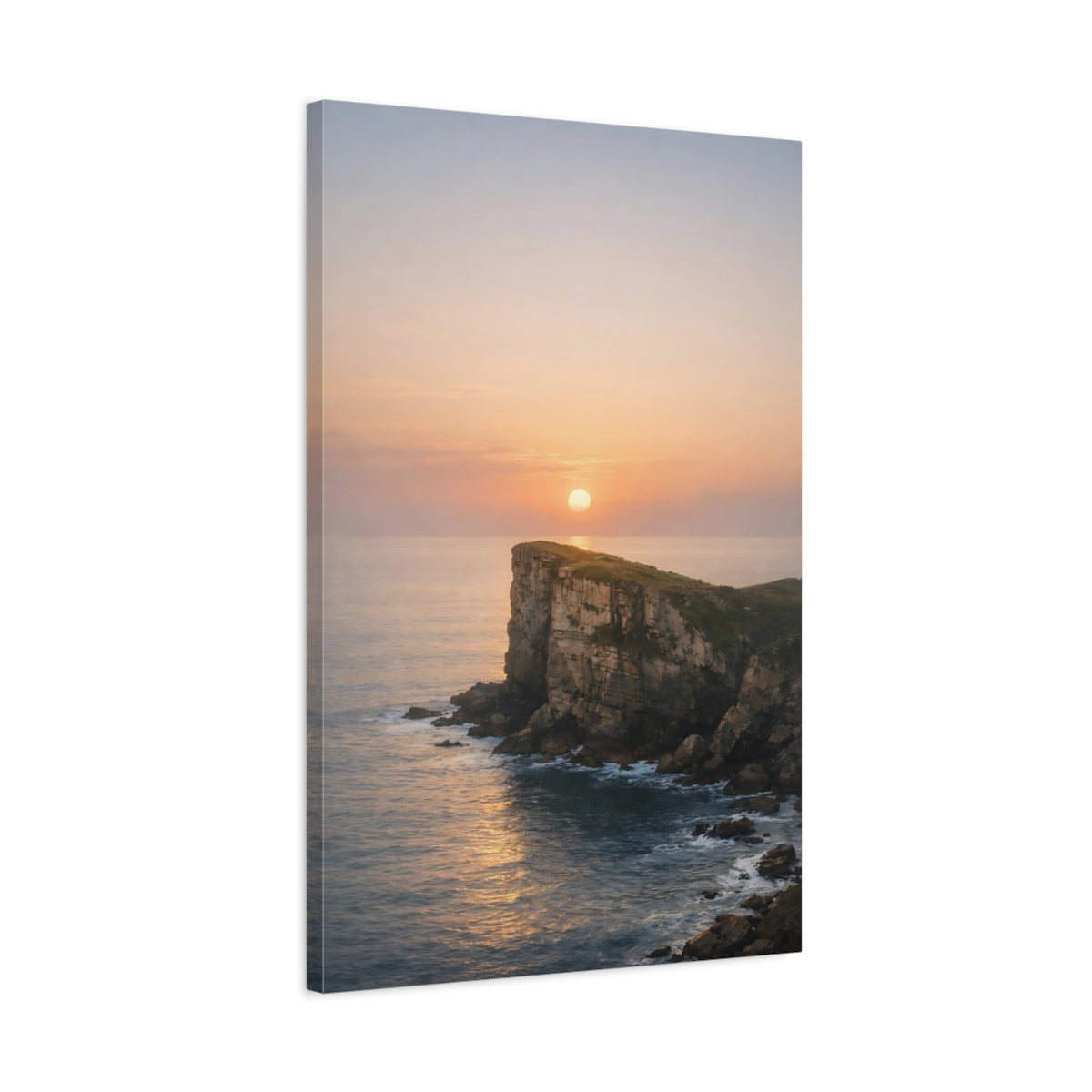 Nature Sea Cliff Coastal Sunset - Canvas Wall Art Print