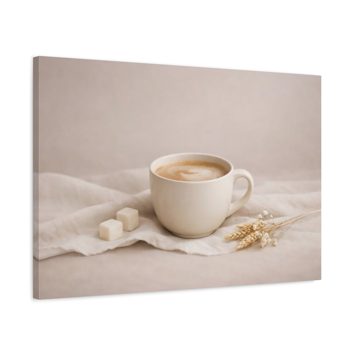 Soft Matte Taupe Texture Coffee Cup Nature - Canvas Wall Art Print