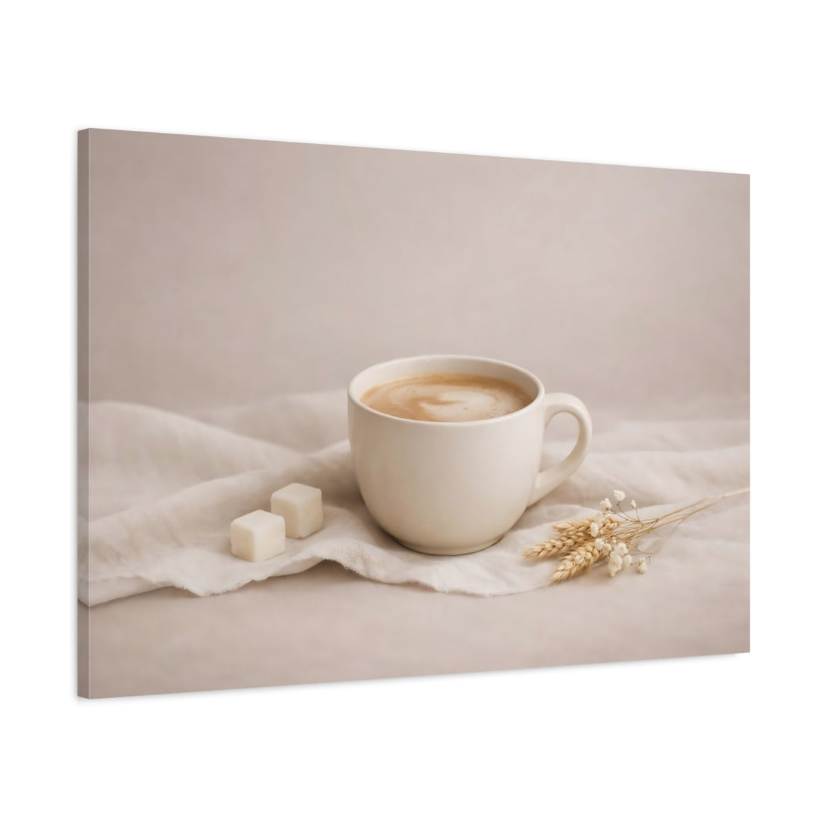 Soft Matte Taupe Texture Coffee Cup Nature - Canvas Wall Art Print
