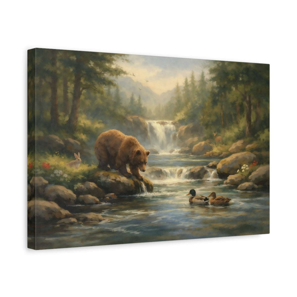 Nature Bear Wildlife Landscape - Canvas Wall Art Print