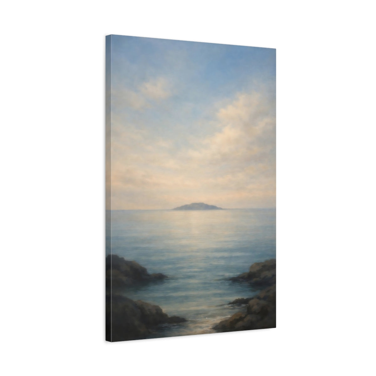 Side Mockup 2. Nature Seascape Coastal Landscape shown as stretched canvas wall art