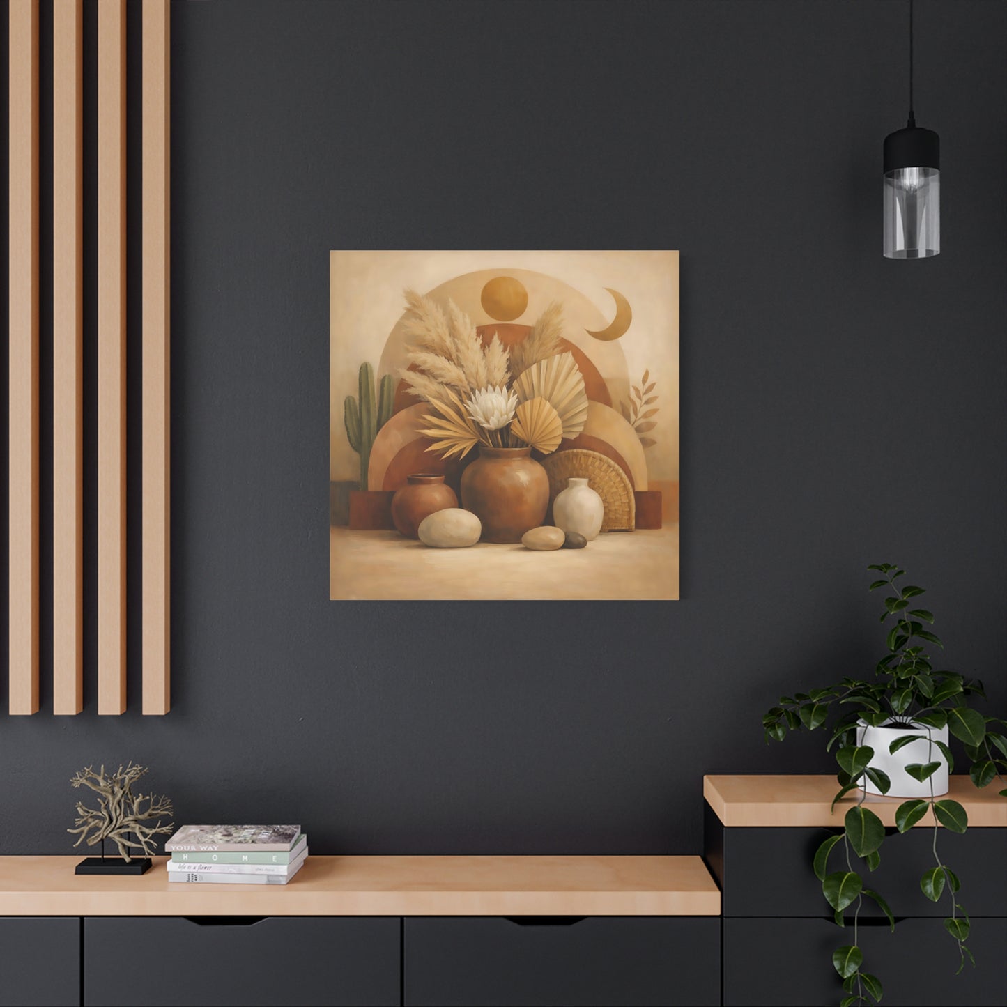 Nature Boho Still Life Brown And Beige - Canvas Wall Art Print