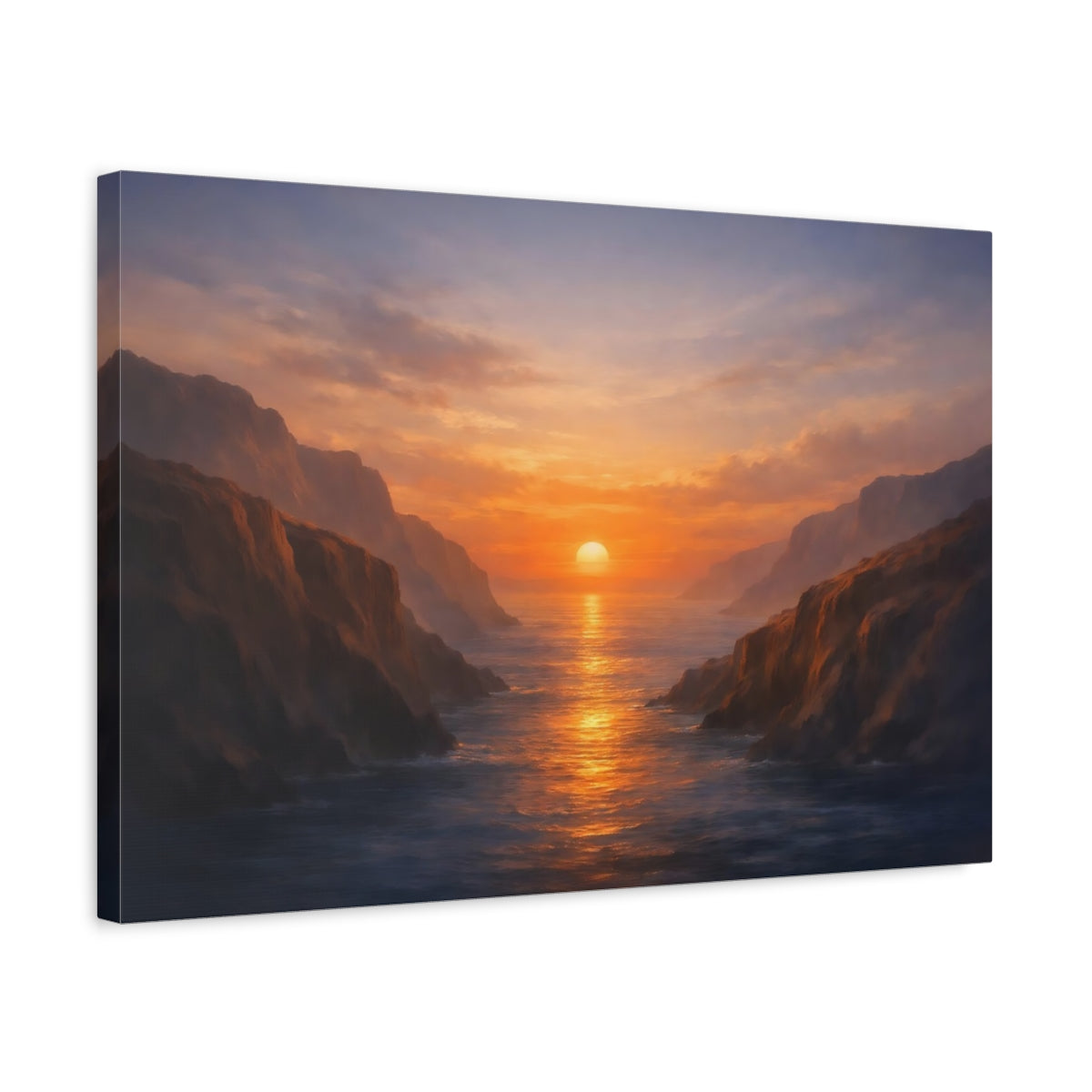 Seascape Canyon Sunset Nature - Canvas Wall Art Print