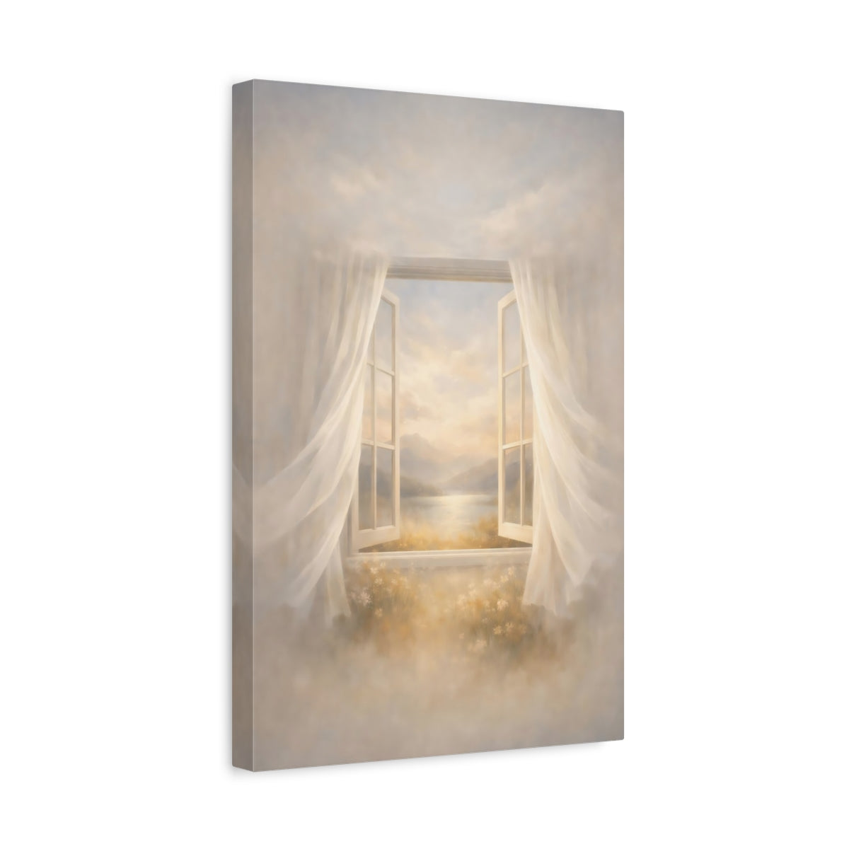 Nature Window View Golden - Canvas Wall Art Print