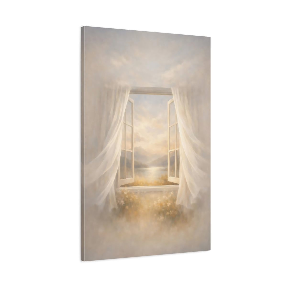 Nature Window View Golden - Canvas Wall Art Print