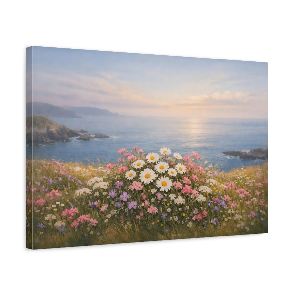 Paysage Marin Fleurs des Prés Fleurs Sauvages Nature - Impression sur Toile