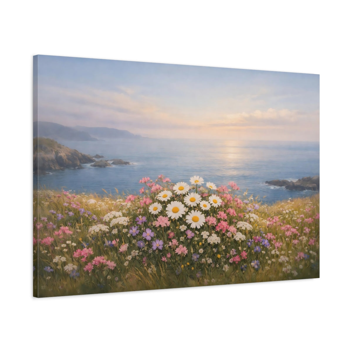 Paysage Marin Fleurs des Prés Fleurs Sauvages Nature - Impression sur Toile