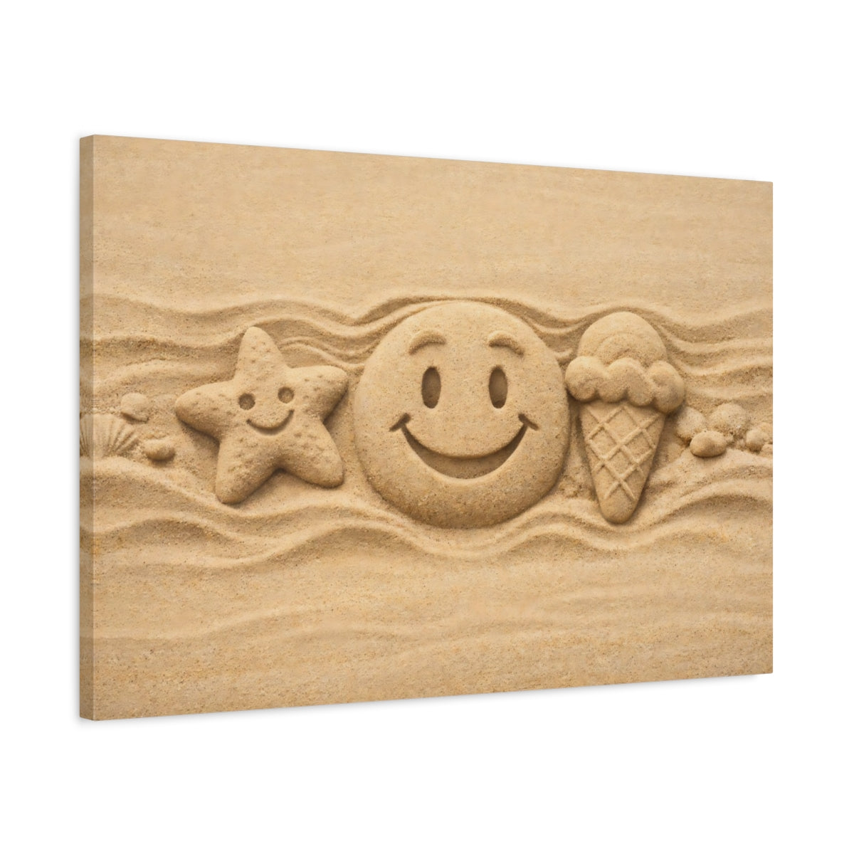 Nature Sand Sculptures Art Summer - Canvas Wall Art Print