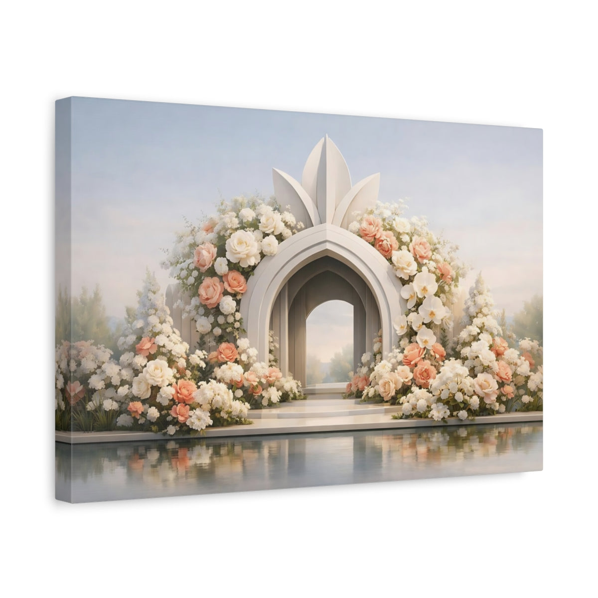 Floral Architecture Arch - Canvas Wall Art Print