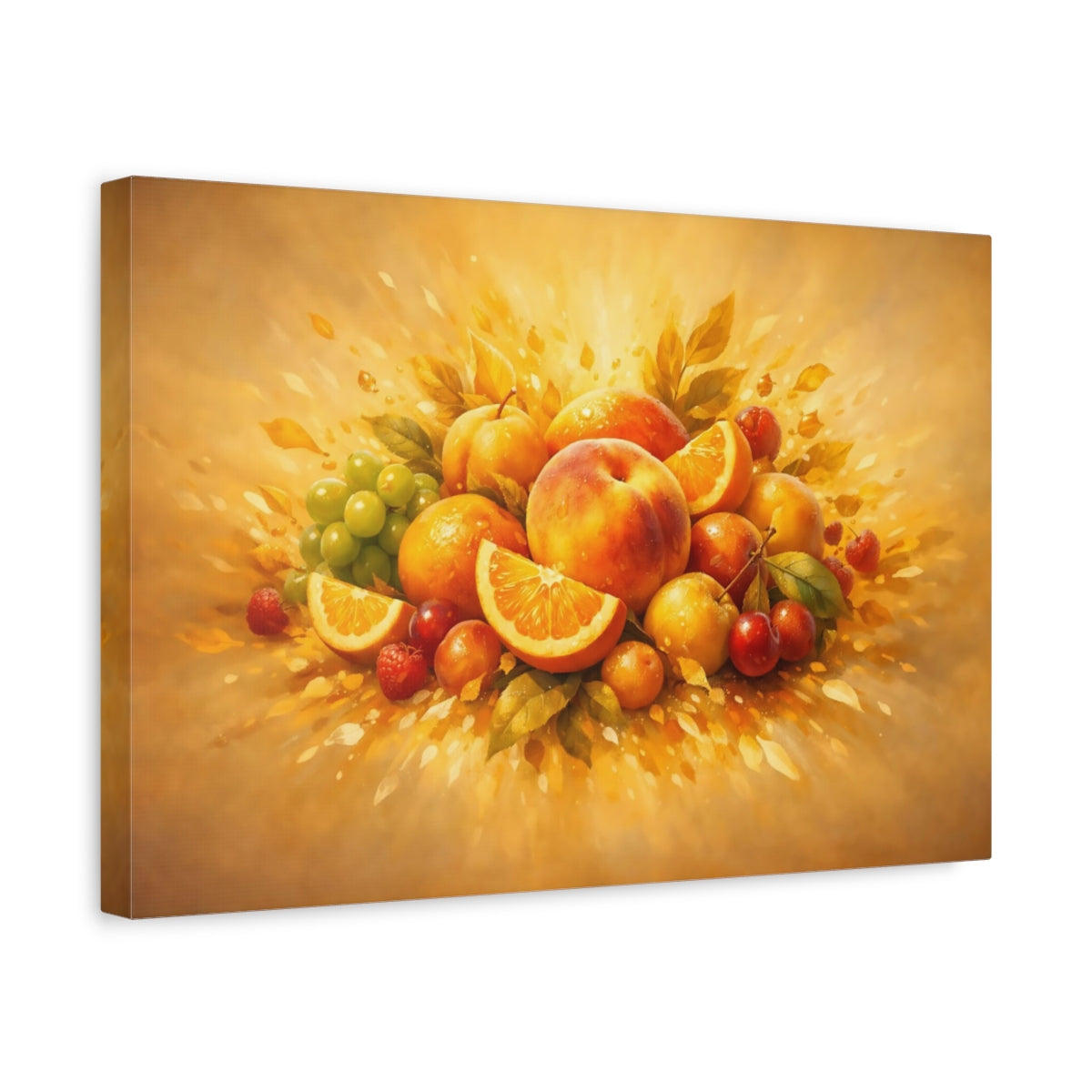 Golden Glow Fruit Art Arrangement Nature - Canvas Wall Art Print